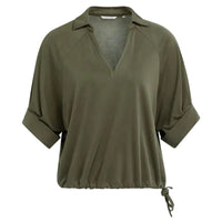 YAYA Womens Top 01-709381-604 Army Green