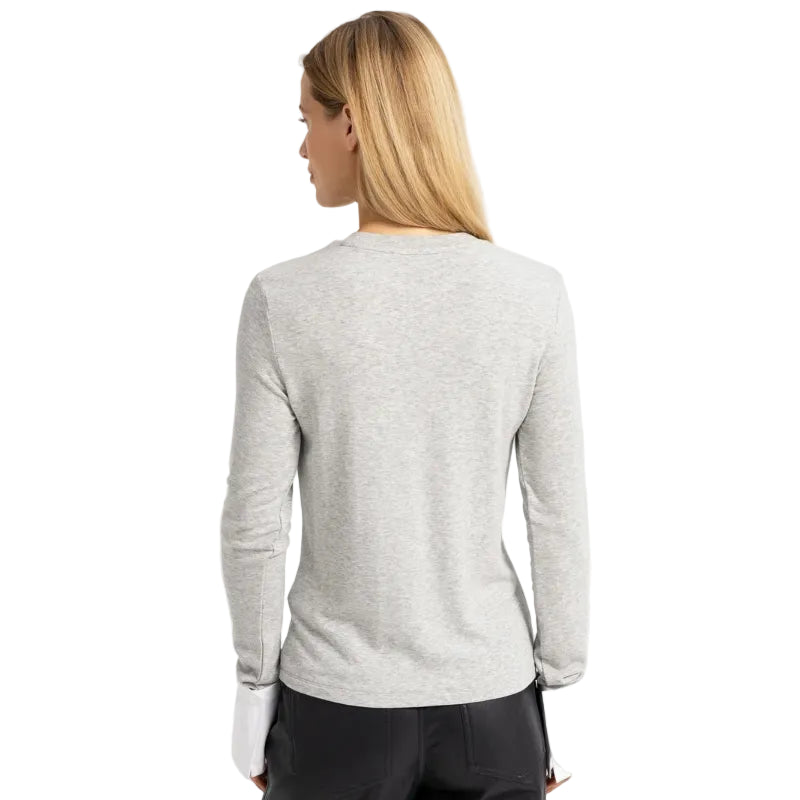 Yaya women's jumper in medium grey melange