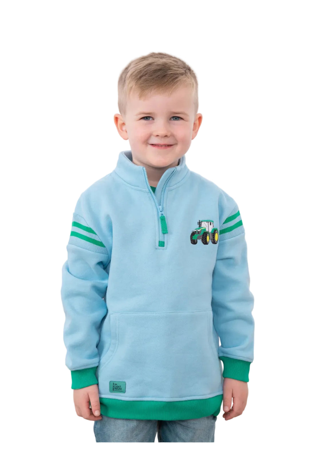Lighthouse Boys Sweatshirt Jonah Green Tractor