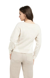 YAYA Womens Sweater 01-000544-601 Heather Grey Dessin