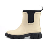 Lazy Dogz women's cream slip-on wellington boots