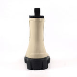 Lazy Dogz women's cream slip-on wellington boots