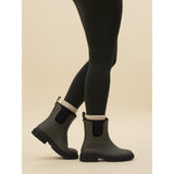 Lazy Dogz women's olive slip-on wellington boots