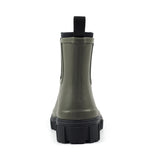 Lazy Dogz women's olive slip-on wellington boots