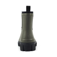 Lazy Dogz women's olive slip-on wellington boots