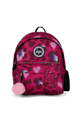Hype Girls Pink Heart Leopard Backpack