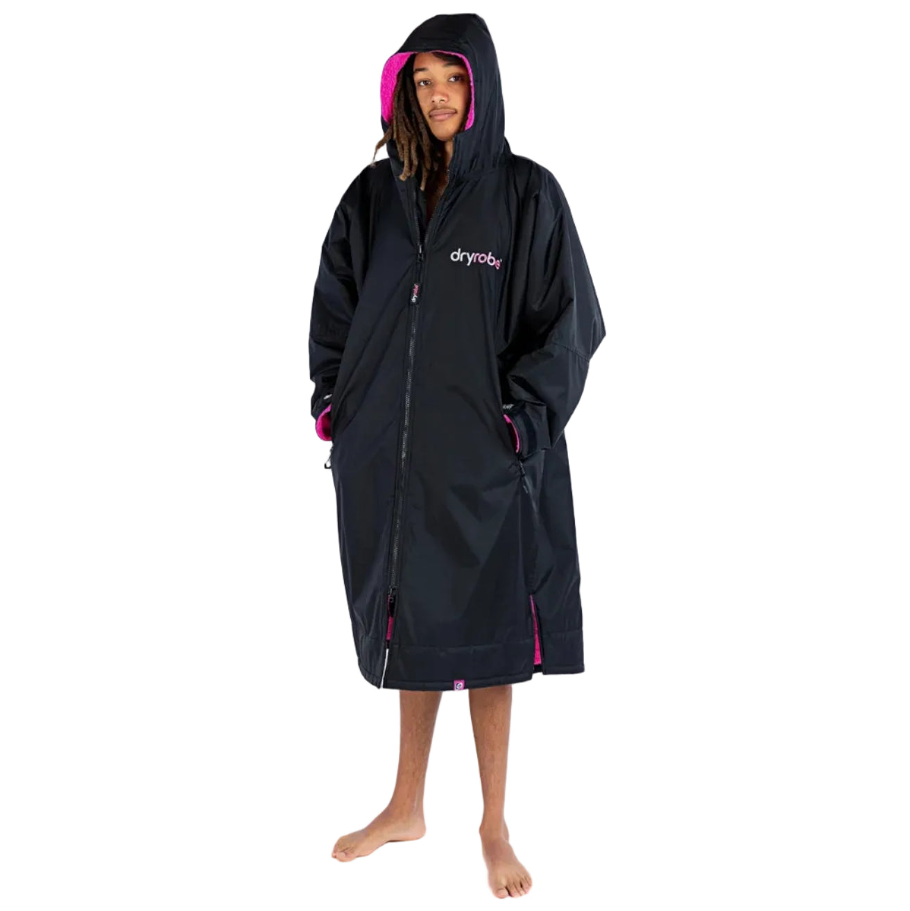 Dryrobe Adults Advance Long Sleeve V3 Black Pink