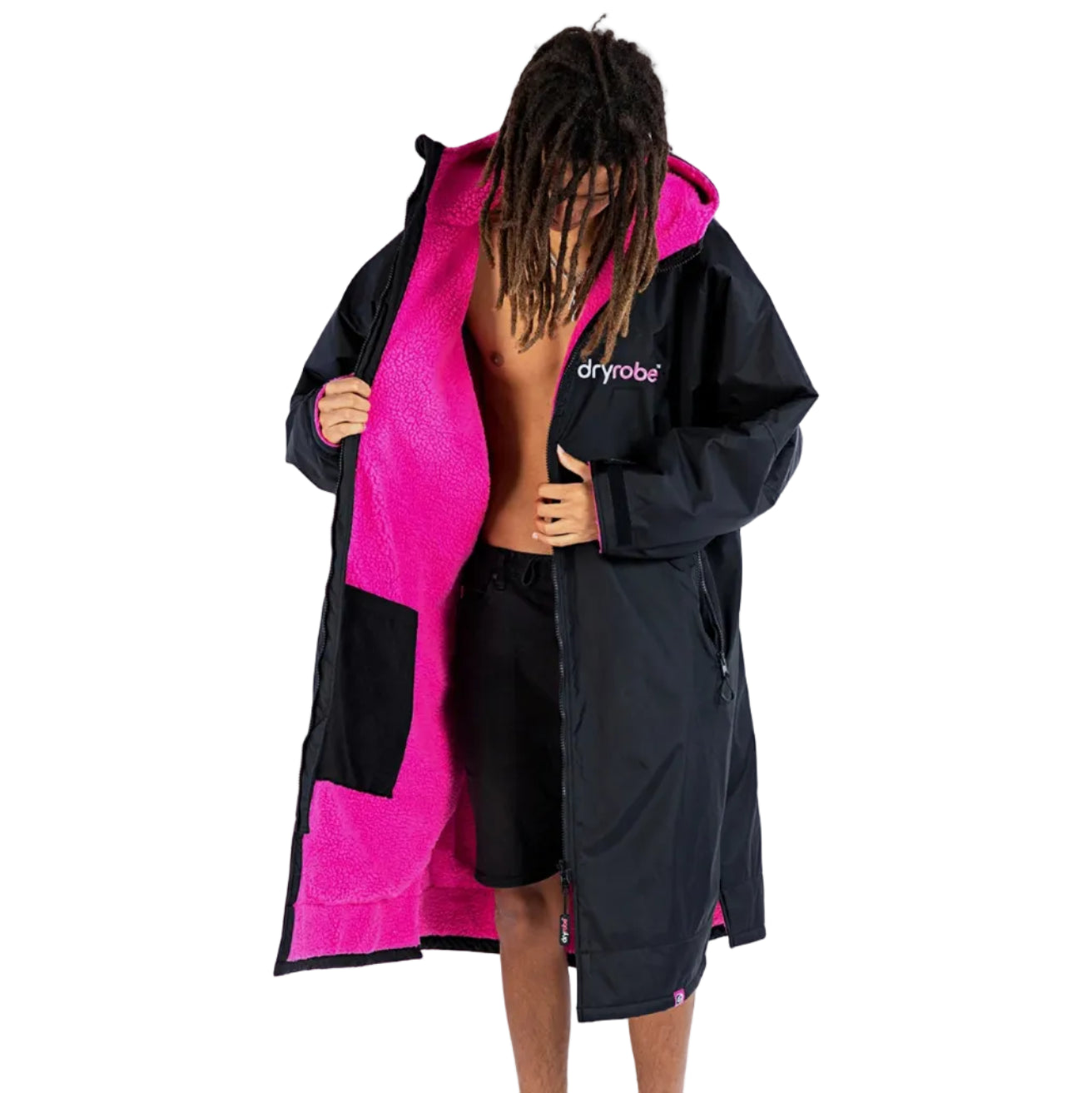 Dryrobe Adults Advance Long Sleeve V3 Black Pink