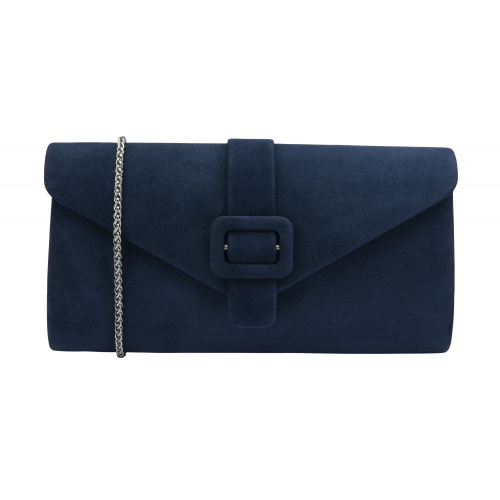 Lotus Womens Clutch Bag Aletta Navy Suede