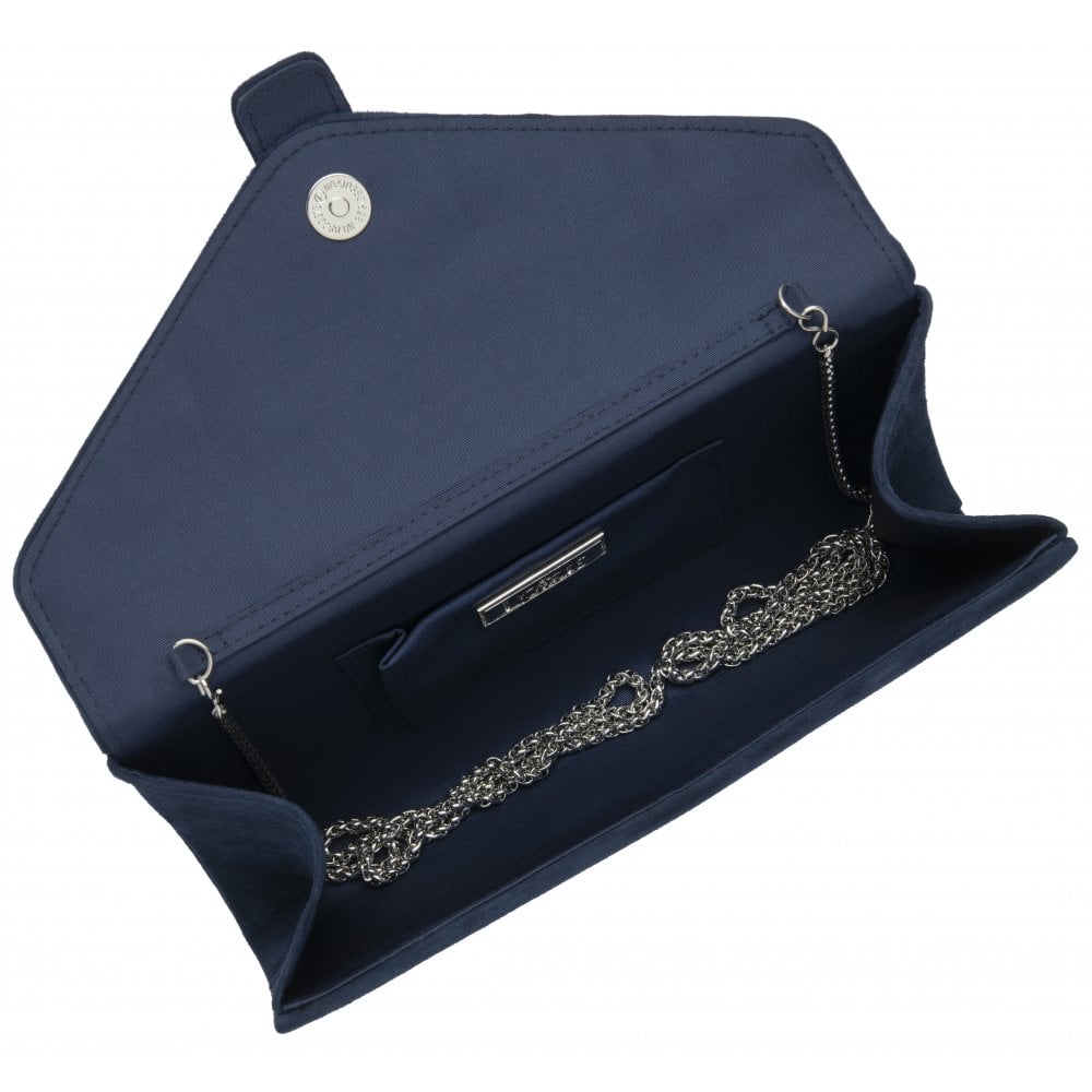 Lotus Womens Clutch Bag Aletta Navy Suede