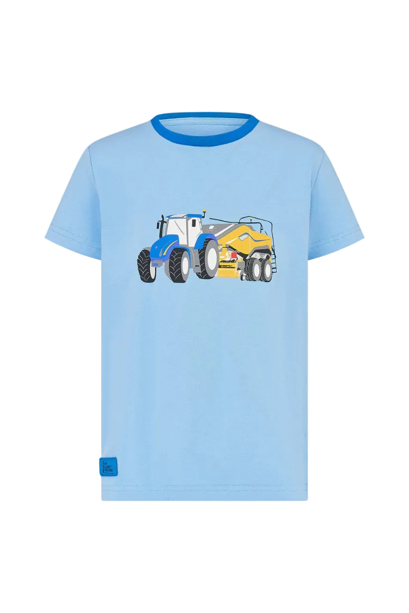 Lighthouse Boys T-Shirt Oliver Blue Tractor & Baler