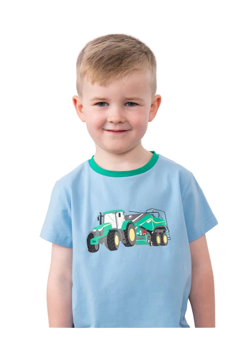 Lighthouse Boys T-Shirt Oliver Green Tractor & Baler