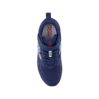 New Balance kids' navy and red trainer
