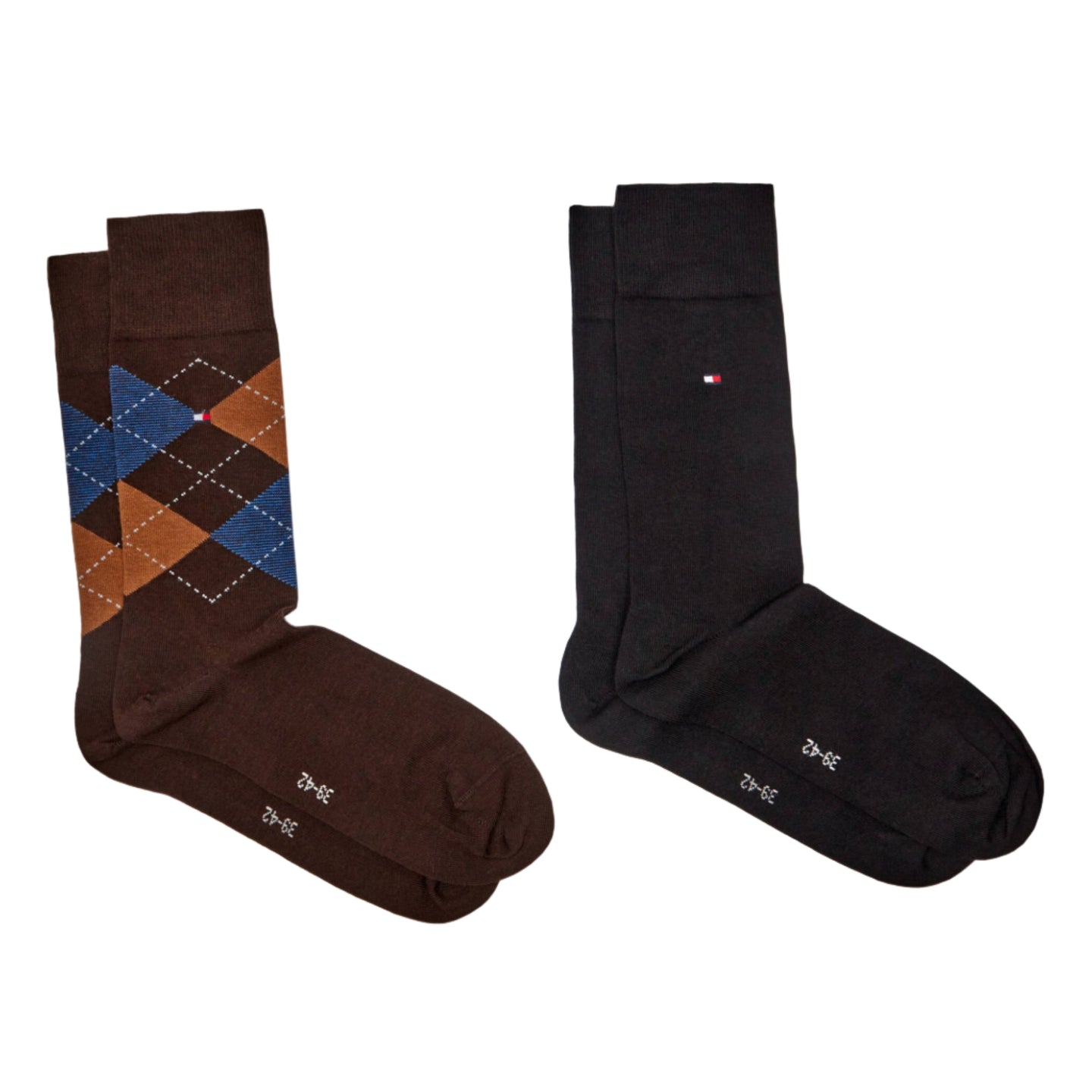 Tommy Hilfiger Mens Socks 2 Pairs Chocolate Brown