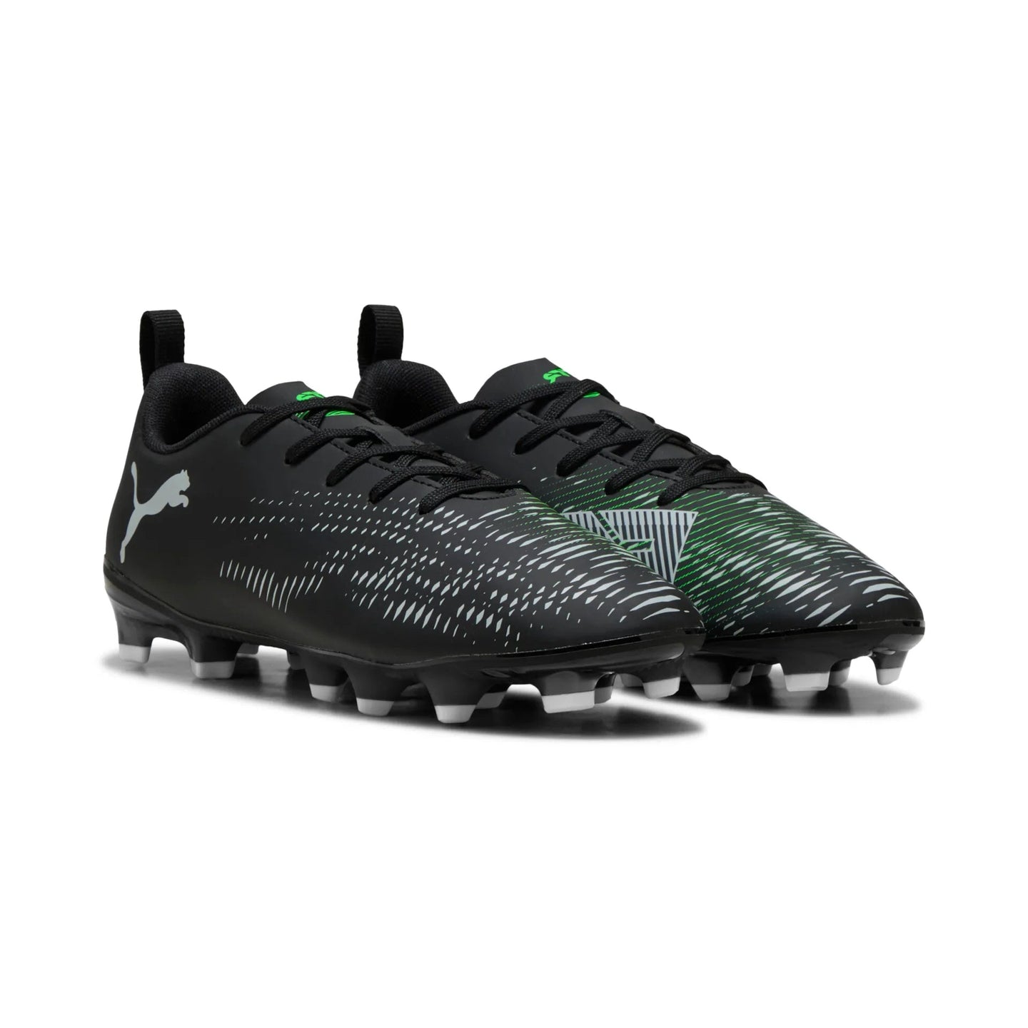 Puma Junior Football Boots Future 8 Play FG/AG Black/Cool Gray/Fluorescent Green