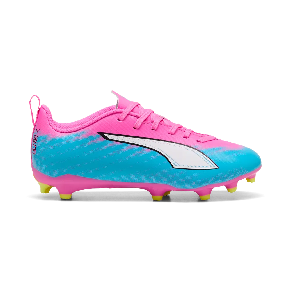 Puma Kids Football Boots Ultra 6 Play FG/AG Poison Pink/White Sun Stream