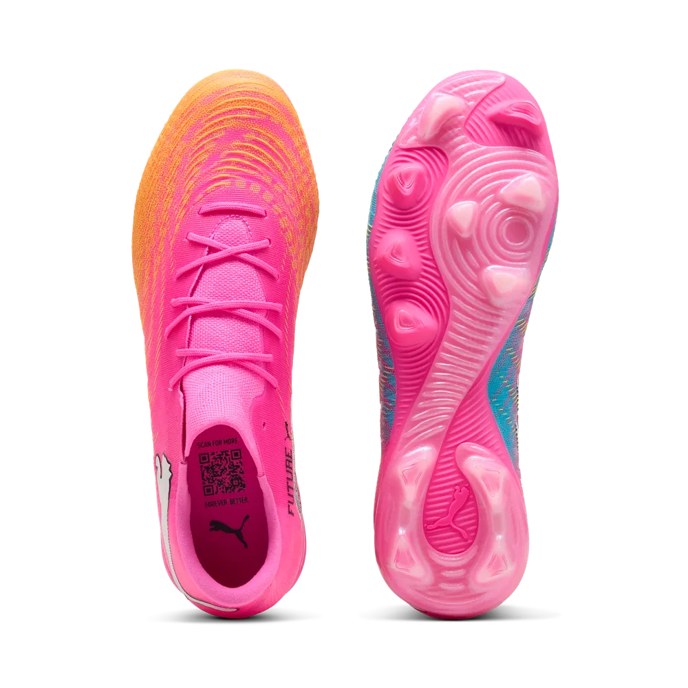 Puma Mens Football Boot Future 9 Match Fusion FG/AG Poison Pink/ Sun Stream Briaqua
