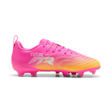 Puma Kids Football Boot Future 9 Play FG/AG Poison Pink/Sun Stream Briaqua