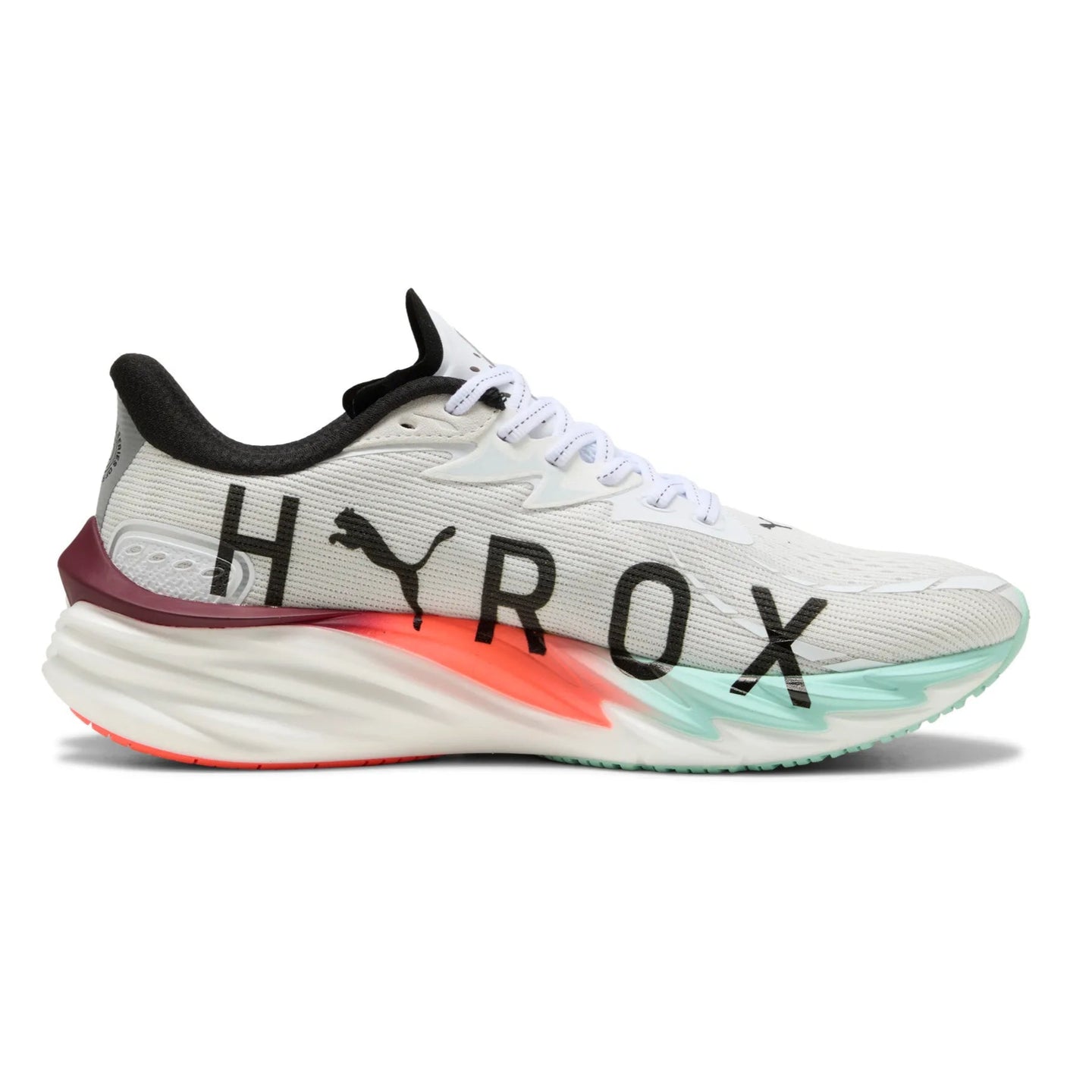 Puma Mens Trainer Velocity Nitro 4 Hyrox White-Mint Melt-Glowing Red