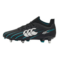 Canterbury Junior Speed Falcon 2.0 Pro Soft Ground Rugby Boots Jet Black/Green