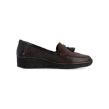 Rieker women's brown patent slip-on shoe