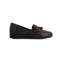 Rieker women's brown patent slip-on shoe