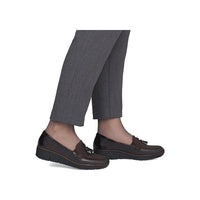 Rieker women's brown patent slip-on shoe