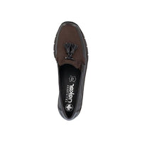 Rieker women's brown patent slip-on shoe