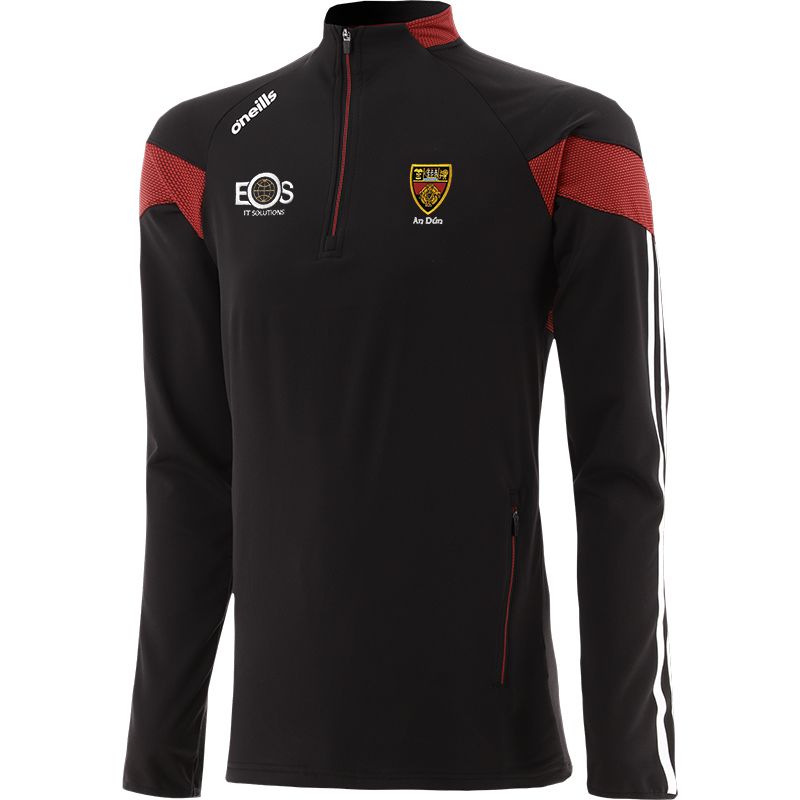 O'Neills Down GAA Rockway men's black, red and white quarter-zip top