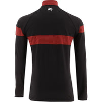 O'Neills Down GAA Rockway men's black, red and white quarter-zip top
