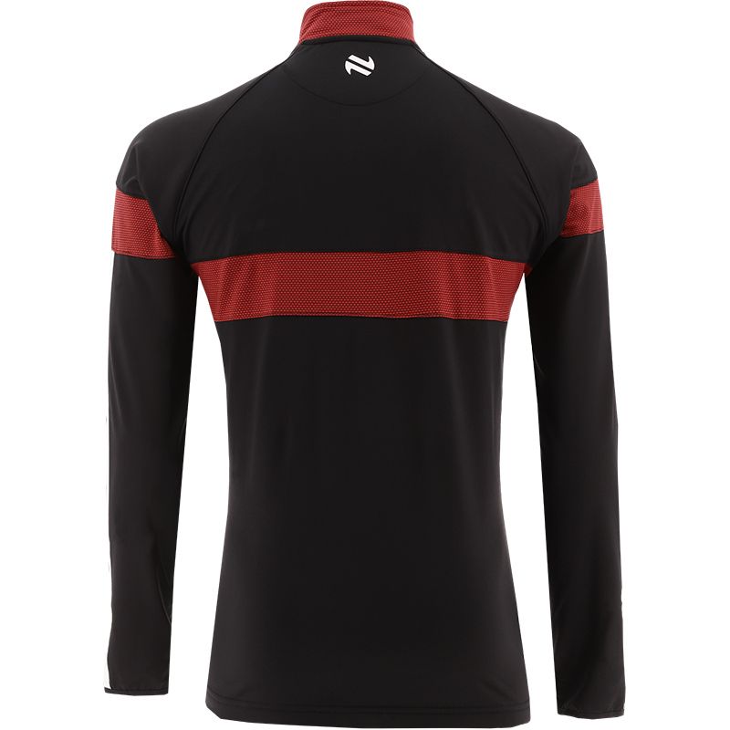 O’Neills Kids Down GAA Rockway Brushed ½ Zip Top Black/Red/White