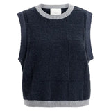 YAYA Womens Sweater Vest Soft Knitted Spencer Cat Black Dessin
