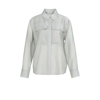 YAYA Womens Sheer Blouse Vapor Blue Grey