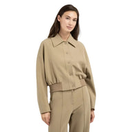 Yaya Womens Short Oversized Jacket Khaki Green