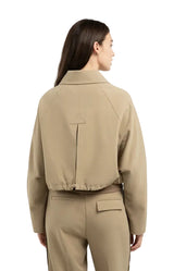 Yaya Womens Short Oversized Jacket Khaki Green