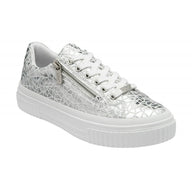 Lotus women's silver lace-up trainer