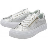 Lotus women's silver lace-up trainer
