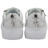 Lotus women's silver lace-up trainer