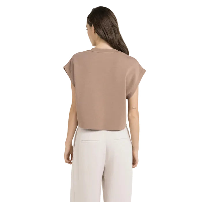 Yaya Womens Sleeveless Boxy Sweatshirt Brownie Brown