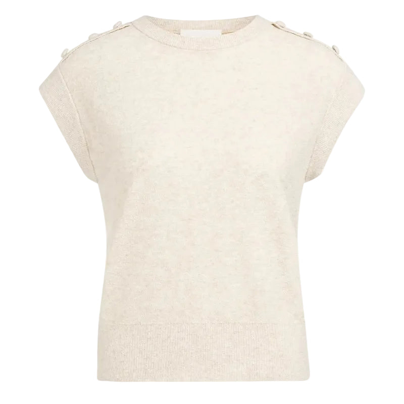 YAYA Womens Knitted Top 01-000584-604 Creme Beige Melange