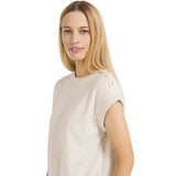 YAYA Womens Knitted Top 01-000584-604 Creme Beige Melange