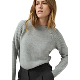 Yaya Womens Jumper 01-000641-609 Medium Grey Melange