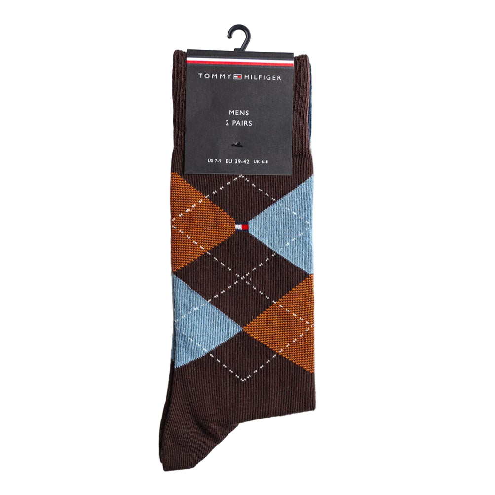 Tommy Hilfiger Mens Socks 2 Pairs Chocolate Brown