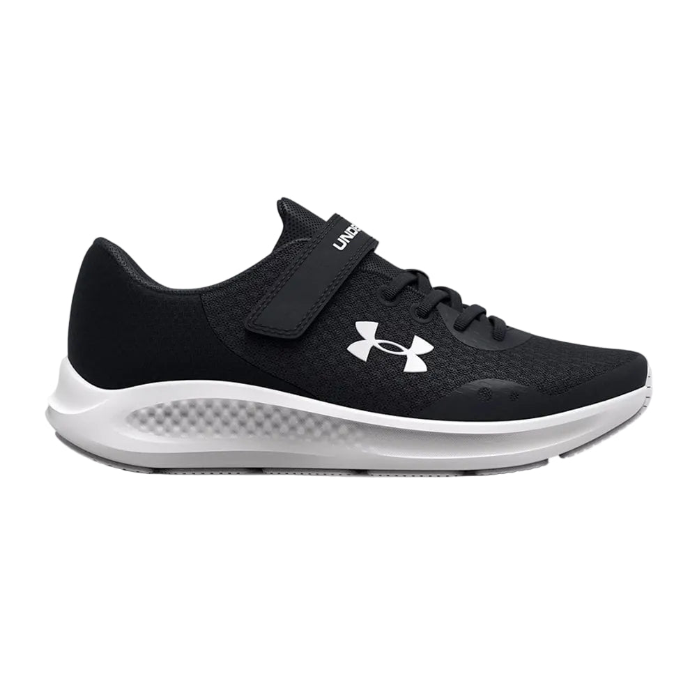 Under Armour Pursuit 3 kids' black and white trainer