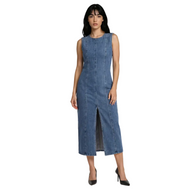 Vila women's blue denim dress with zip