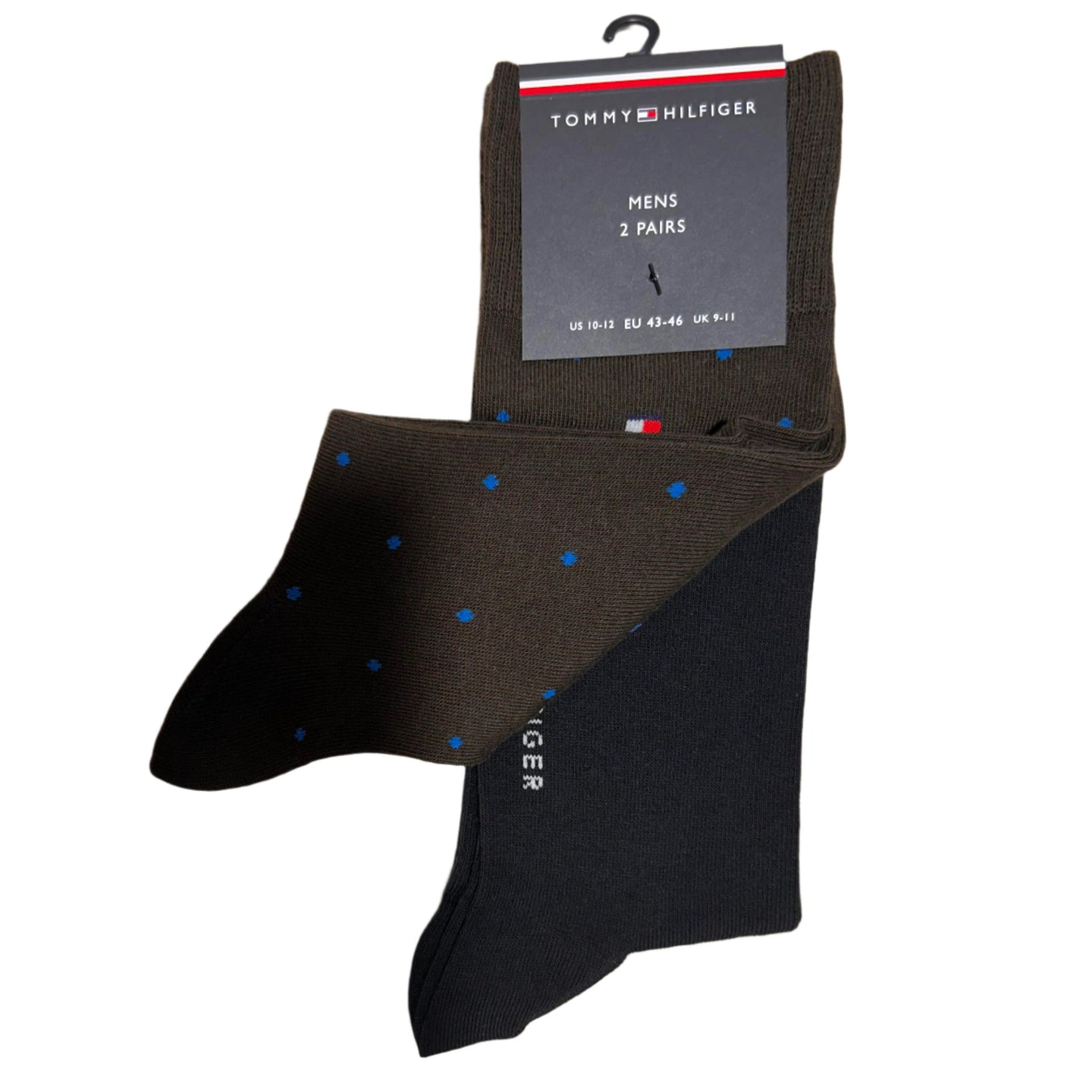 Tommy Hilfiger Mens 2 Pairs Socks Coffee Brown