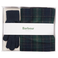 Barbour Mens Gloves & Scarf Set Green Loch Tartan