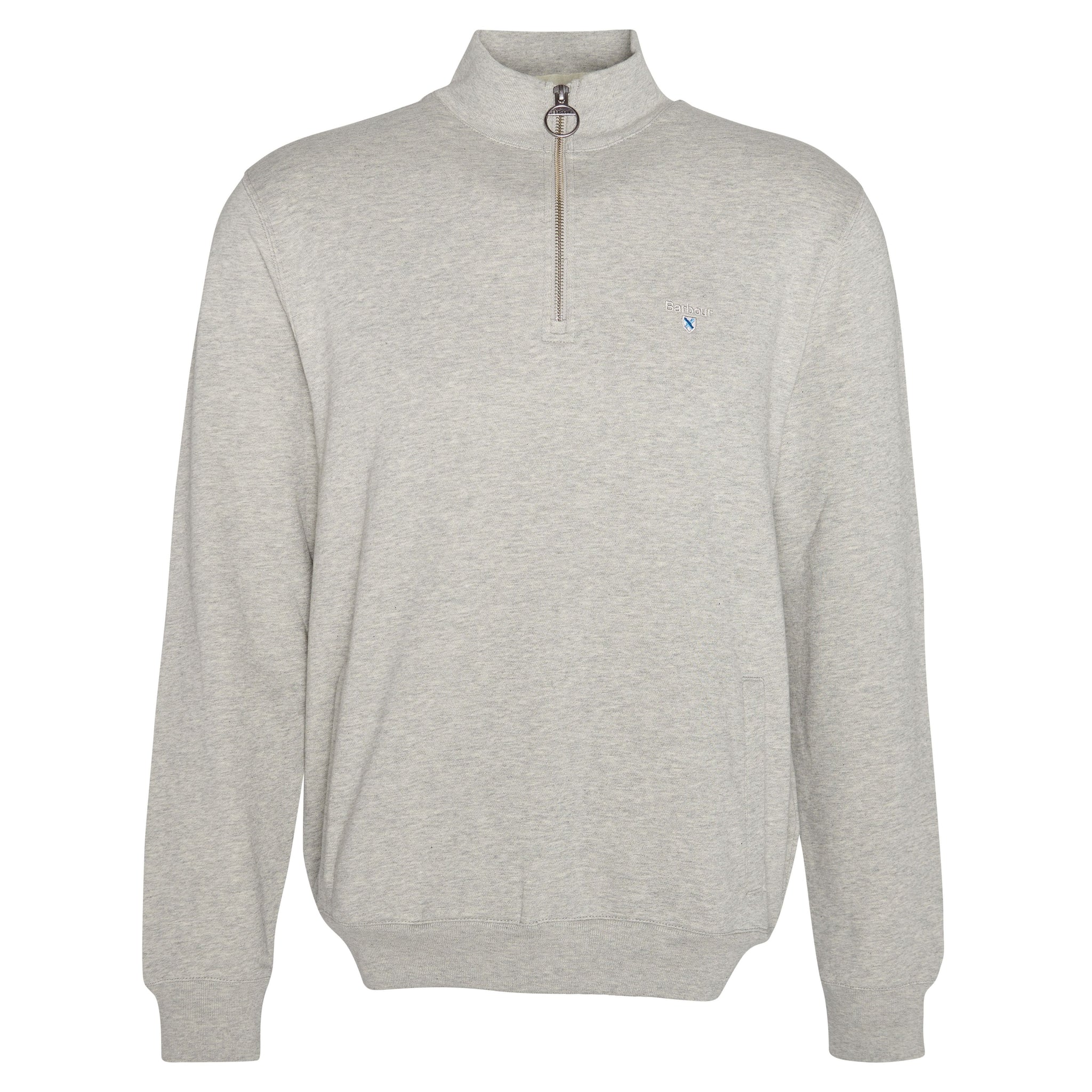 Barbour Mens Sweatshirt Beckhill ½ Zip Grey Marl