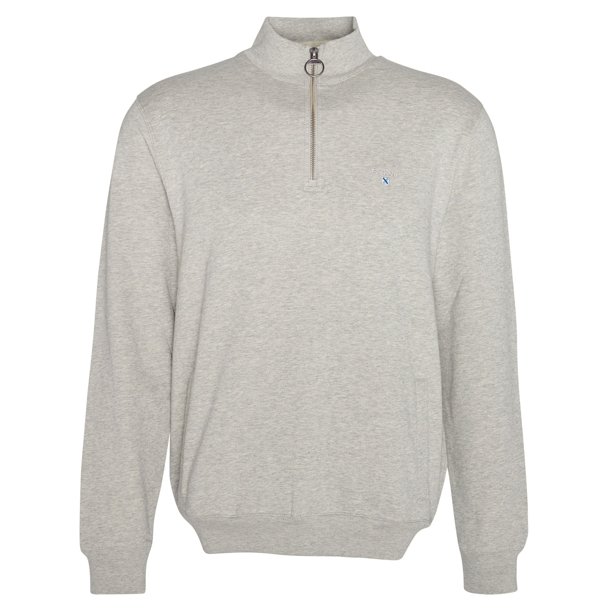 Barbour Mens Sweatshirt Beckhill ½ Zip Grey Marl - Donaghys