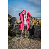 Dryrobe women's grey and pink fleece jacket